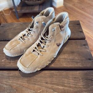 LDECK Men's‎ Tan Suede Mid Top Casual Lace Up Boots EU Size 38